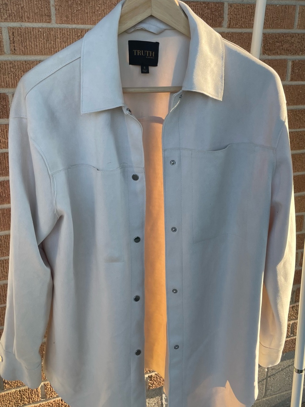 TRUTH Light Cream Faux Leather Jacket